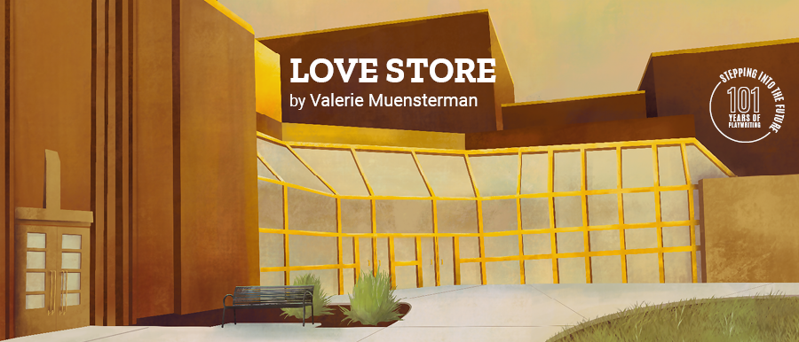 LOVE STORE by Valerie Muensterman. Illustration of Theatre Building.