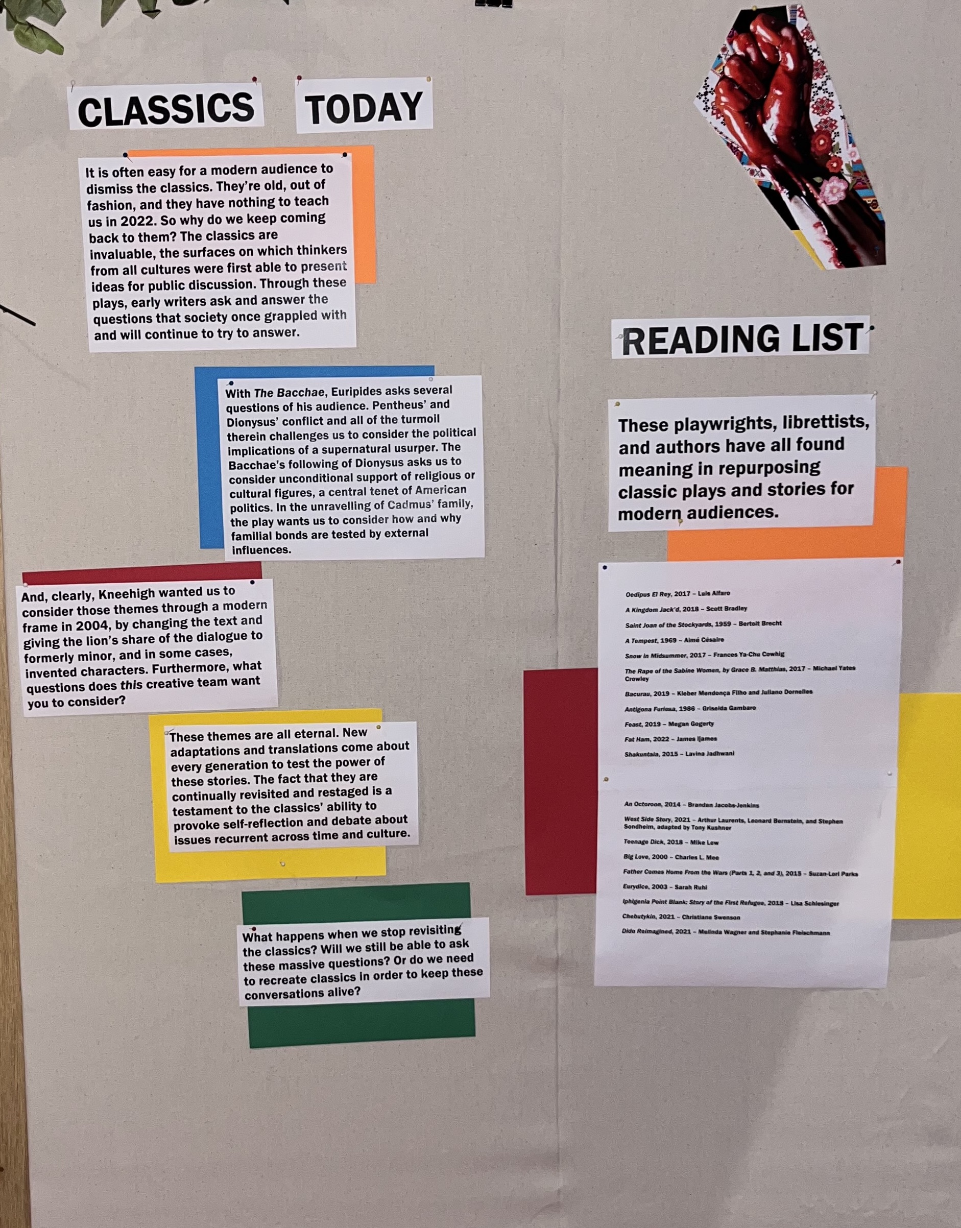 Classics today, reading list