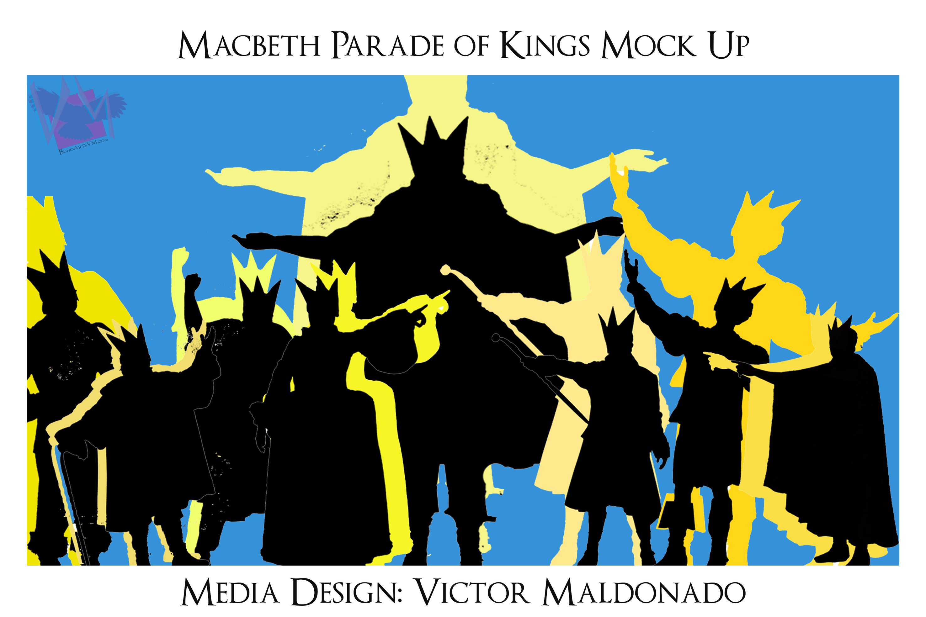 Macbeth Parade of Kings media design rendering by Victor Maldonado