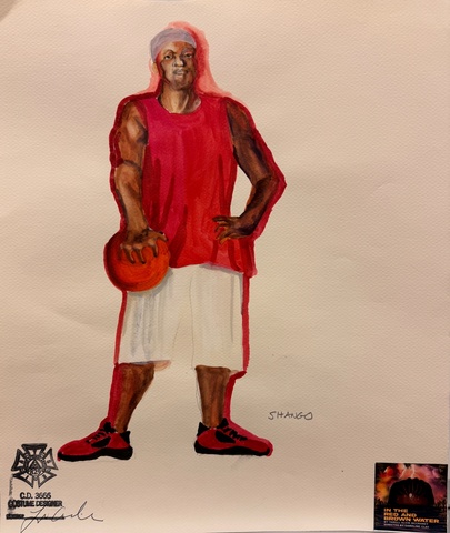 In the Red and Brown Water costume sketch of Shango by Loyce Arthur